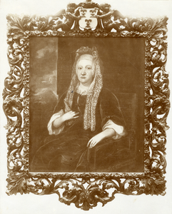 105854 Portret van A. van Nellesteyn - van Zijll, geboren 1636, echtgenote van G. van Nellesteyn. Kniestuk links, ...